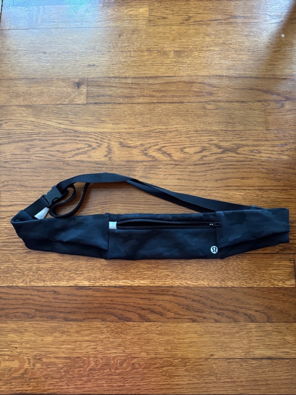 lululemon Black Camo Slim Belt Bag—like new!
